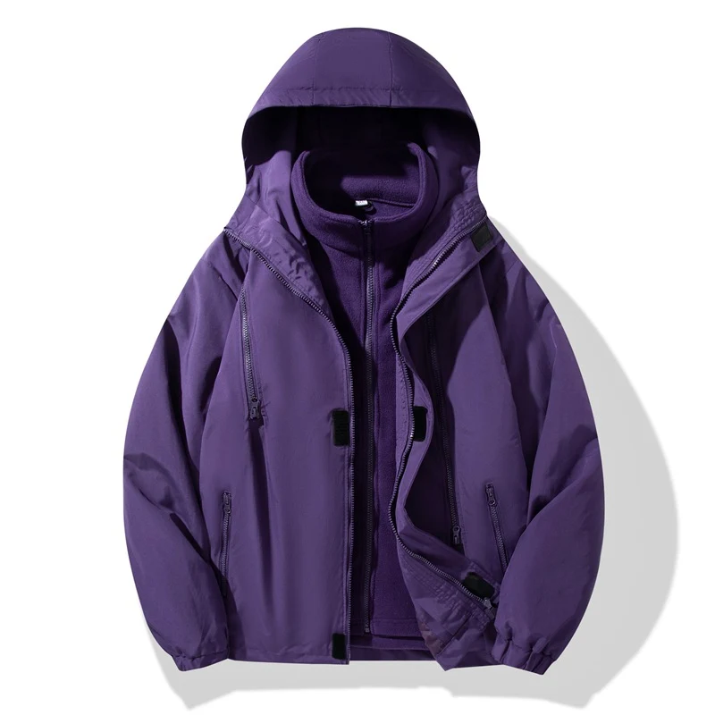Herren zweiteiliger Regen- und Thermojacke mit abnehmbarer Fleece-Innenjacke und winddichter Membran Drune