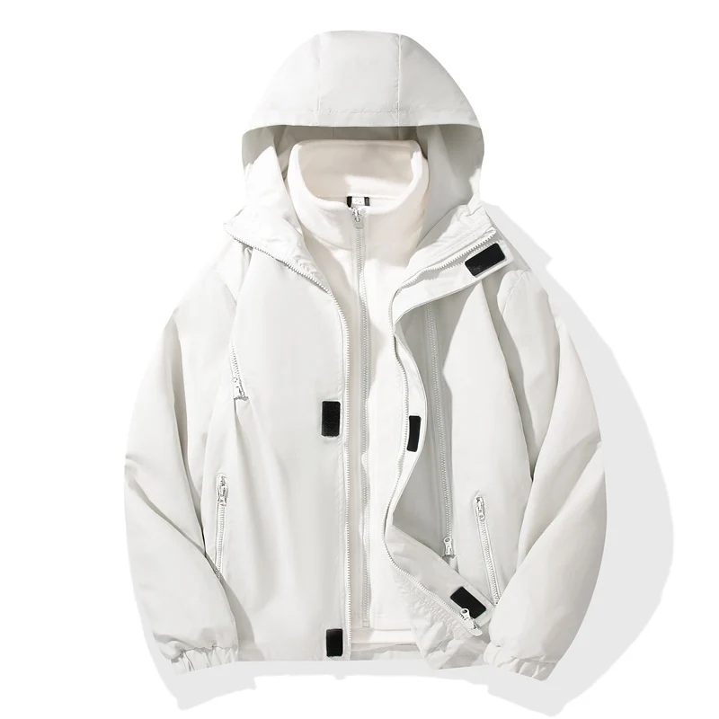 Herren zweiteiliger Regen- und Thermojacke mit abnehmbarer Fleece-Innenjacke und winddichter Membran Drune