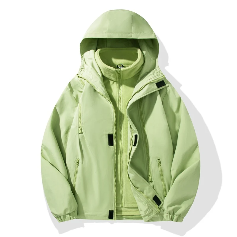 Herren zweiteiliger Regen- und Thermojacke mit abnehmbarer Fleece-Innenjacke und winddichter Membran Drune