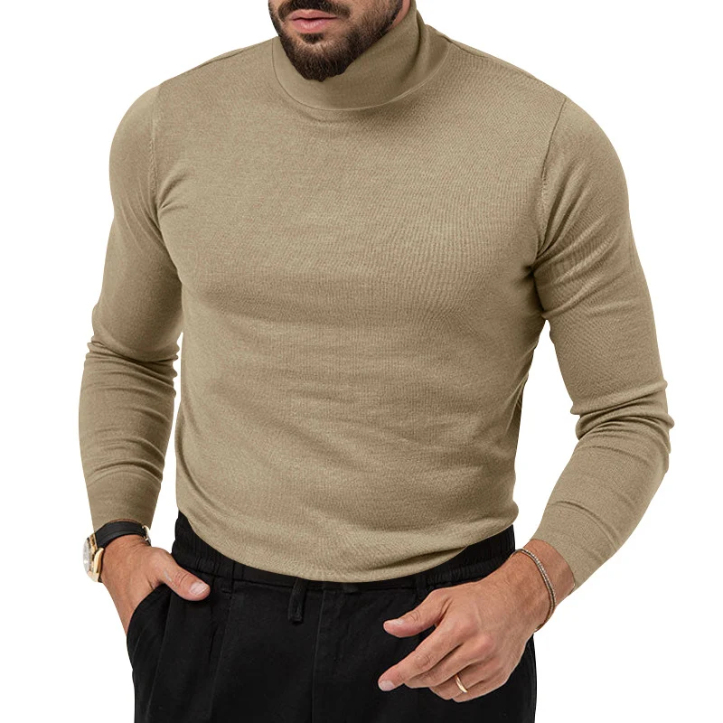Herren nan Slim-Fit Rollkragenpullover Feinstrick mit Stretch, schmaler Silhouette und gerippten Bündchen Drune