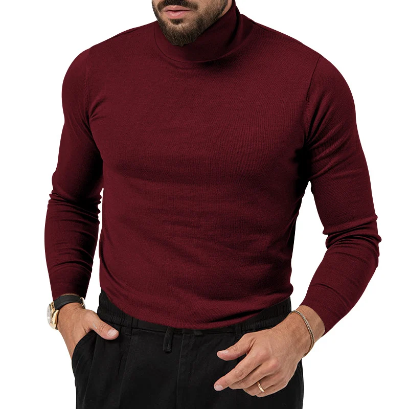 Herren nan Slim-Fit Rollkragenpullover Feinstrick mit Stretch, schmaler Silhouette und gerippten Bündchen Drune