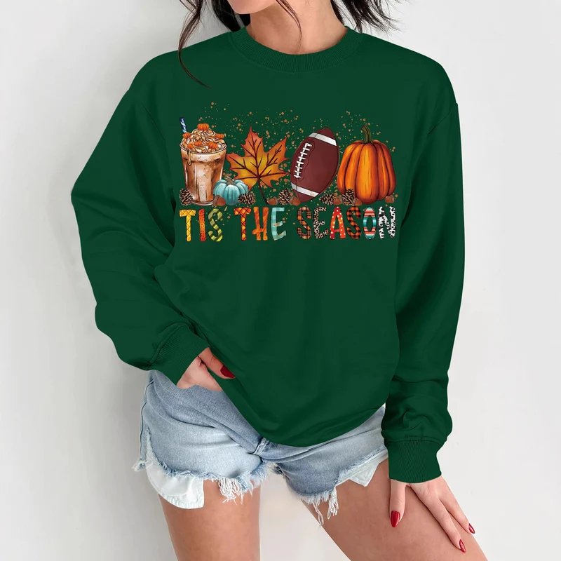 Damen Sweatshirt mit herbstlichem Motiv und lässigem Schnitt Drune