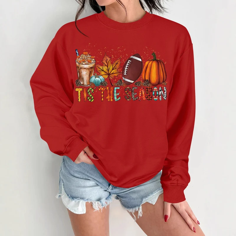 Damen Sweatshirt mit herbstlichem Motiv und lässigem Schnitt Drune