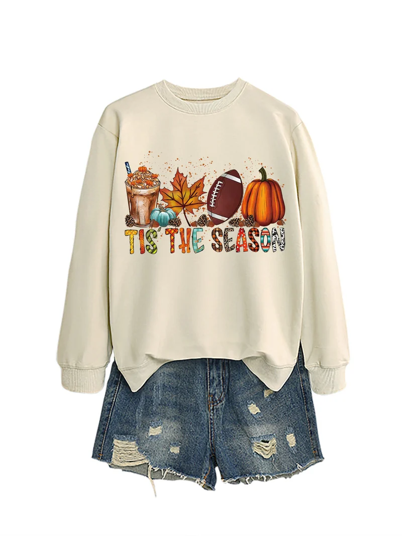 Damen Sweatshirt mit herbstlichem Motiv und lässigem Schnitt Drune