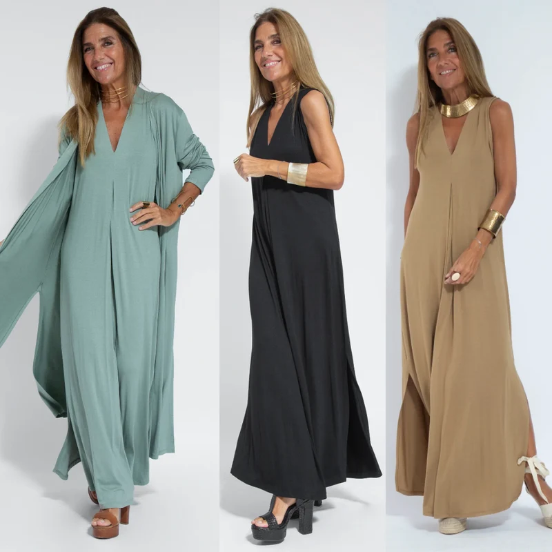 Elegantes Kleid-Weste-Set mit Schlankmachendem Schnitt für festliche Anlässe | Drune