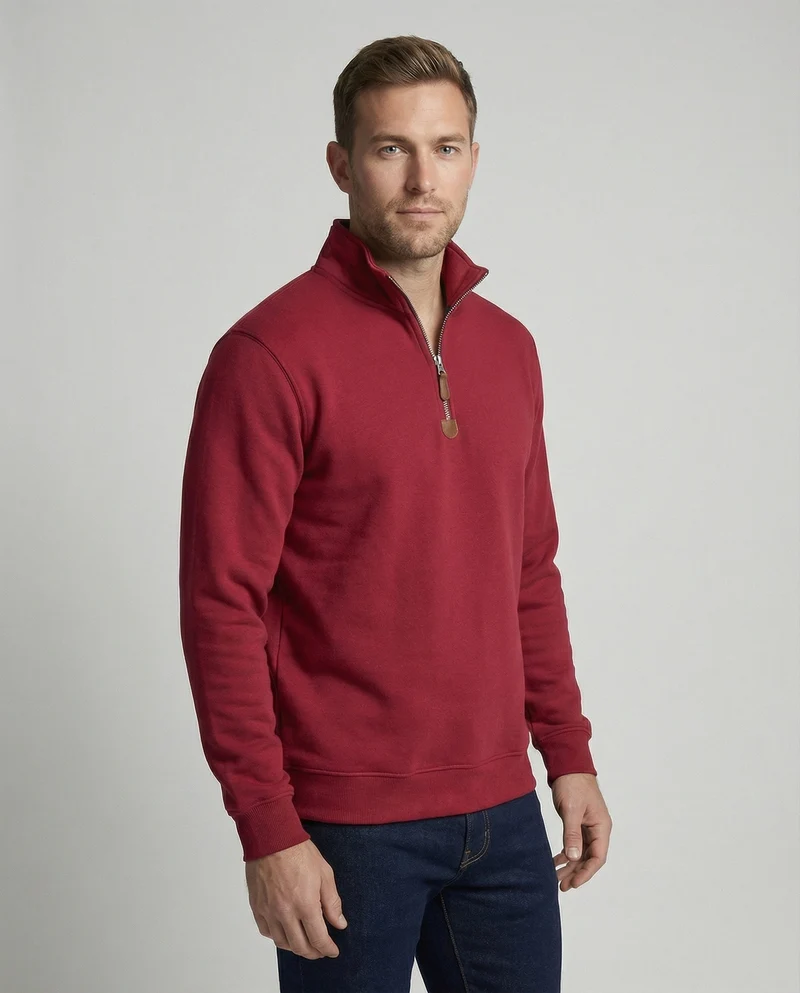 Herren Sportpullover mit modernem Stehkragen und Reißverschluss Drune