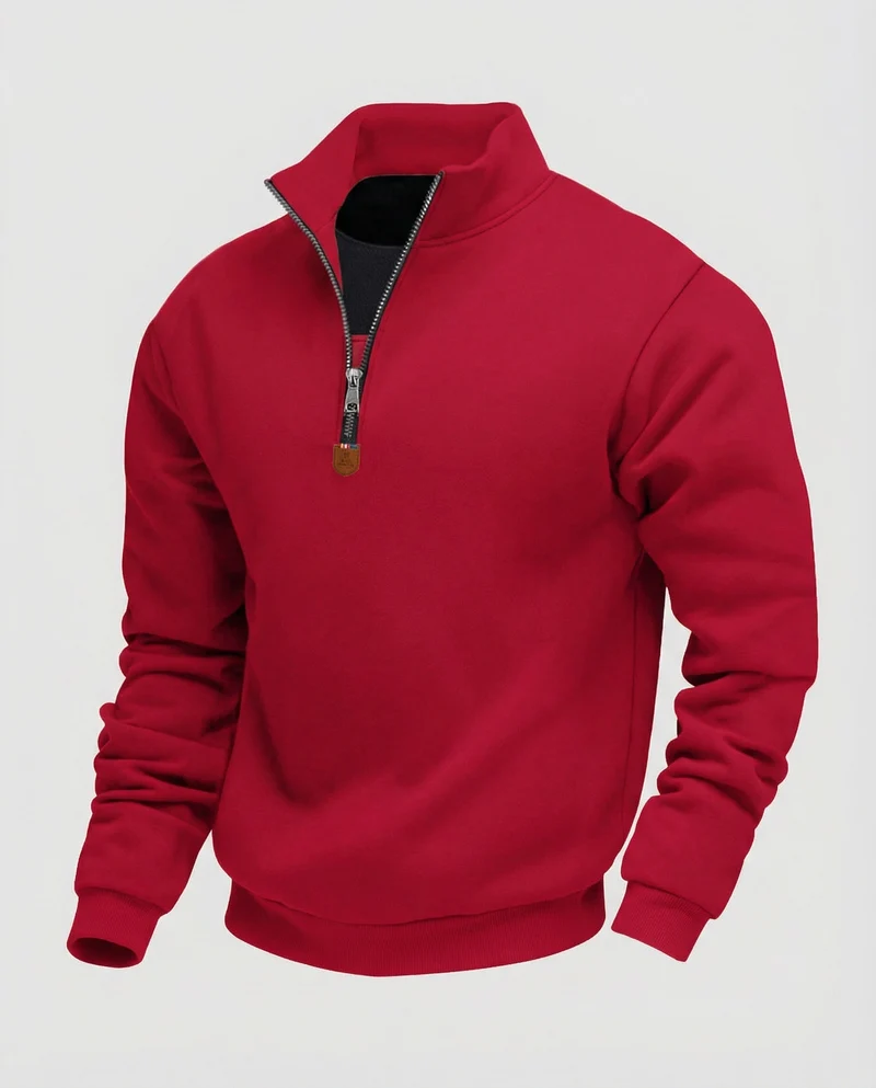 Herren Sportpullover mit modernem Stehkragen und Reißverschluss Drune