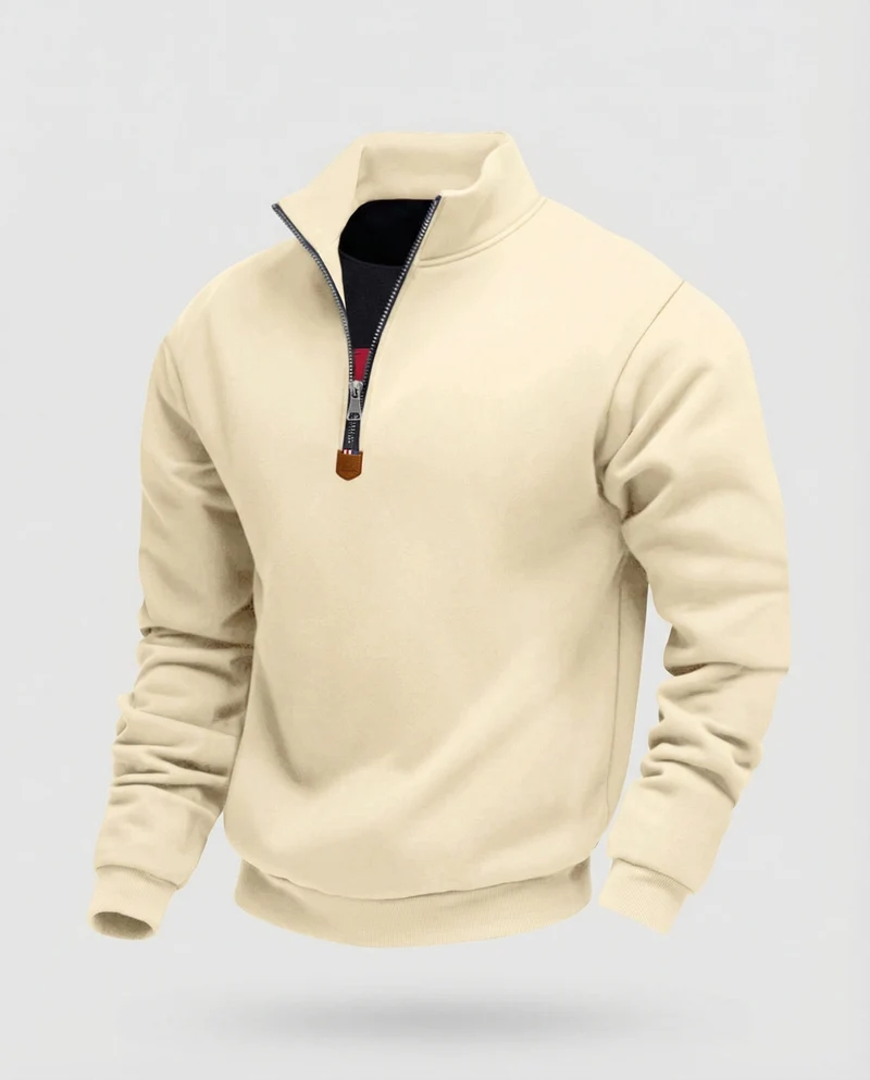 Herren Sportpullover mit modernem Stehkragen und Reißverschluss Drune