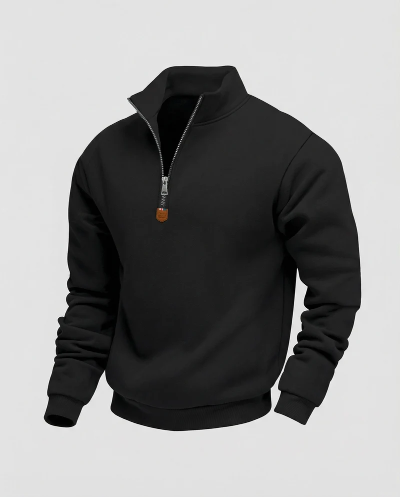 Herren Sportpullover mit modernem Stehkragen und Reißverschluss Drune