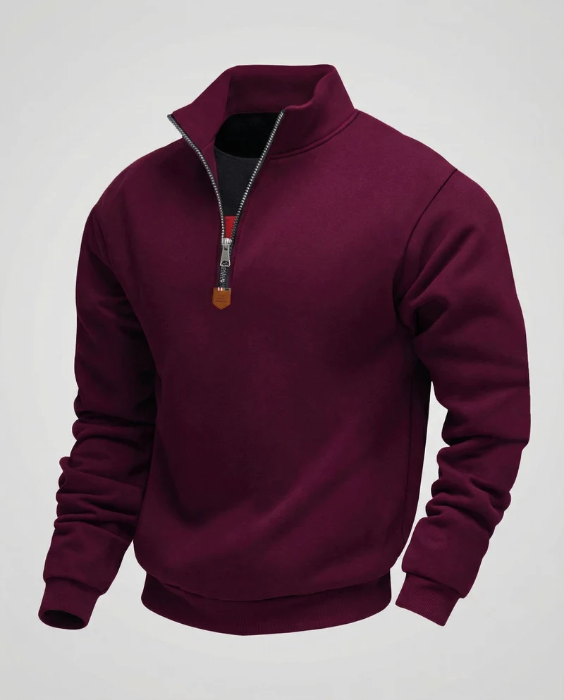 Herren Sportpullover mit modernem Stehkragen und Reißverschluss Drune