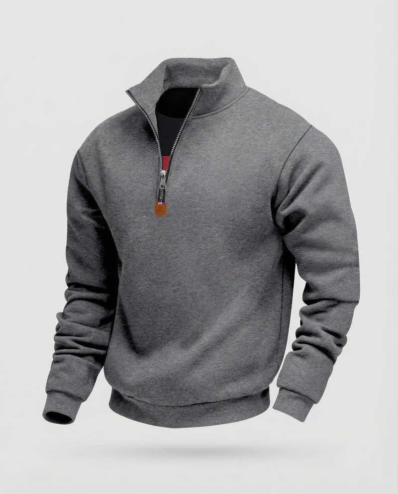 Herren Sportpullover mit modernem Stehkragen und Reißverschluss Drune