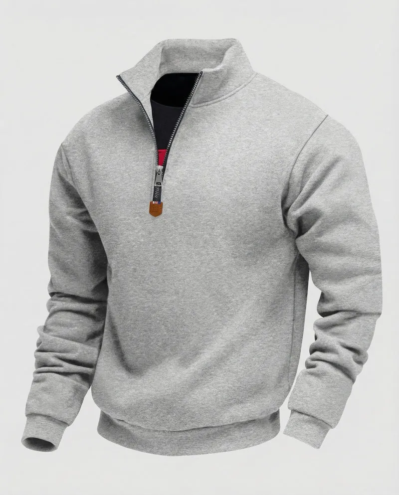 Herren Sportpullover mit modernem Stehkragen und Reißverschluss Drune