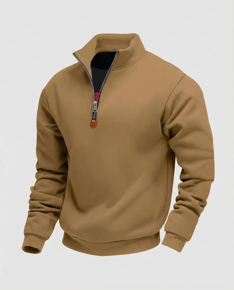 Herren Sportpullover mit modernem Stehkragen und Reißverschluss Drune