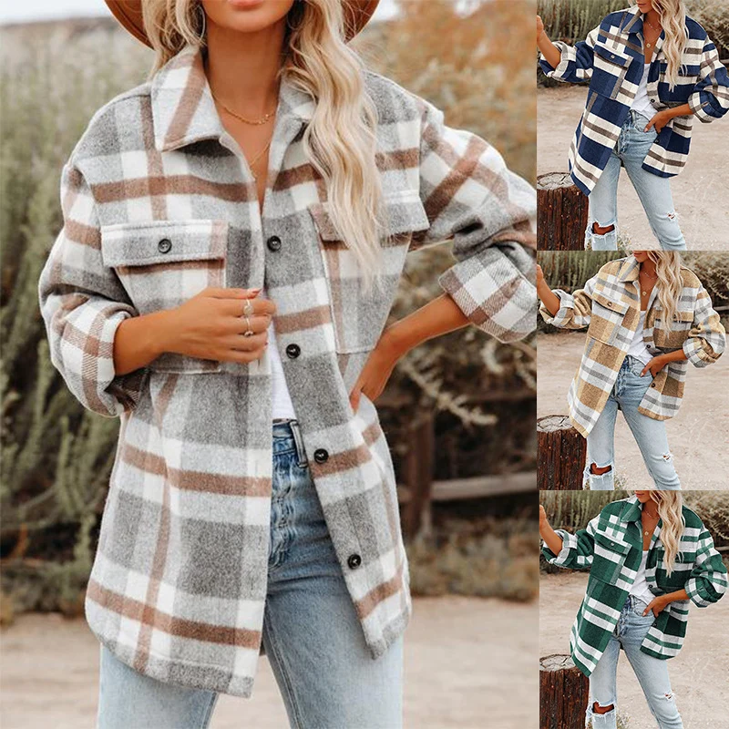 Damen Flanelljacke mit Karomuster Drune