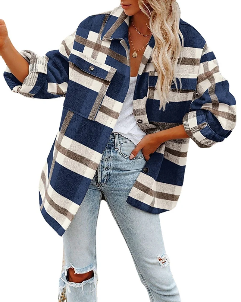 Damen Flanelljacke mit Karomuster Drune