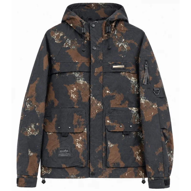 Herren Funktionale Outdoor-Jacke mit hohem Kragen Drune