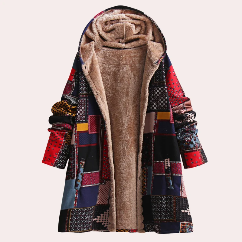 Drune | hoodie fleece jack - trendige warme patchwork Außenbekleidung