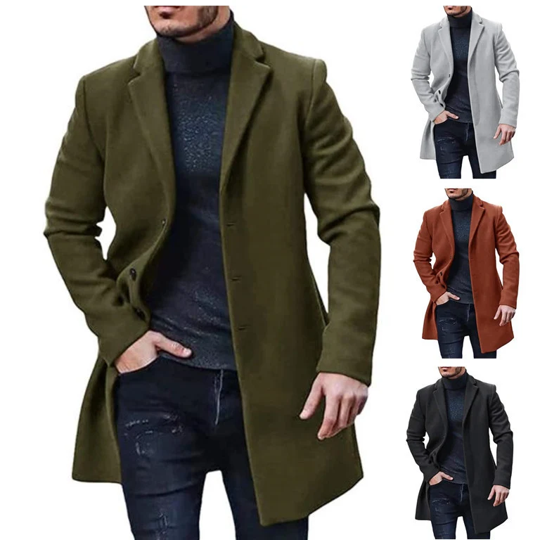 Herren eleganter Langmantel mit schmalem Schnitt Drune