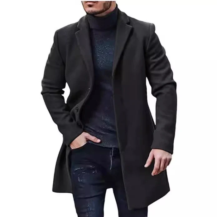 Herren eleganter Langmantel mit schmalem Schnitt Drune