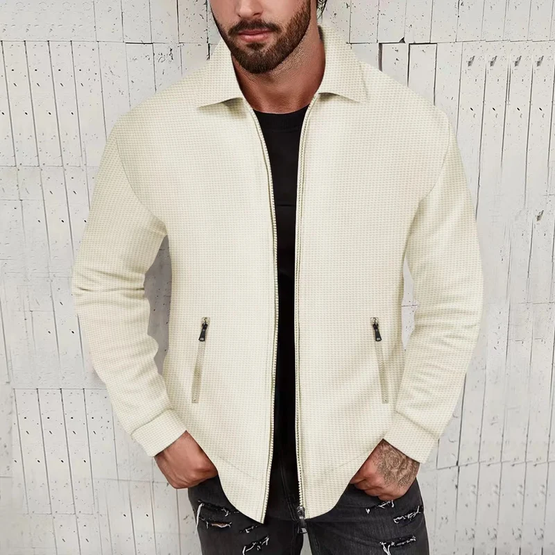Herren Strickjacke im modernen Design mit strukturiertem Obermaterial und praktischen Reißverschlusstaschen Drune