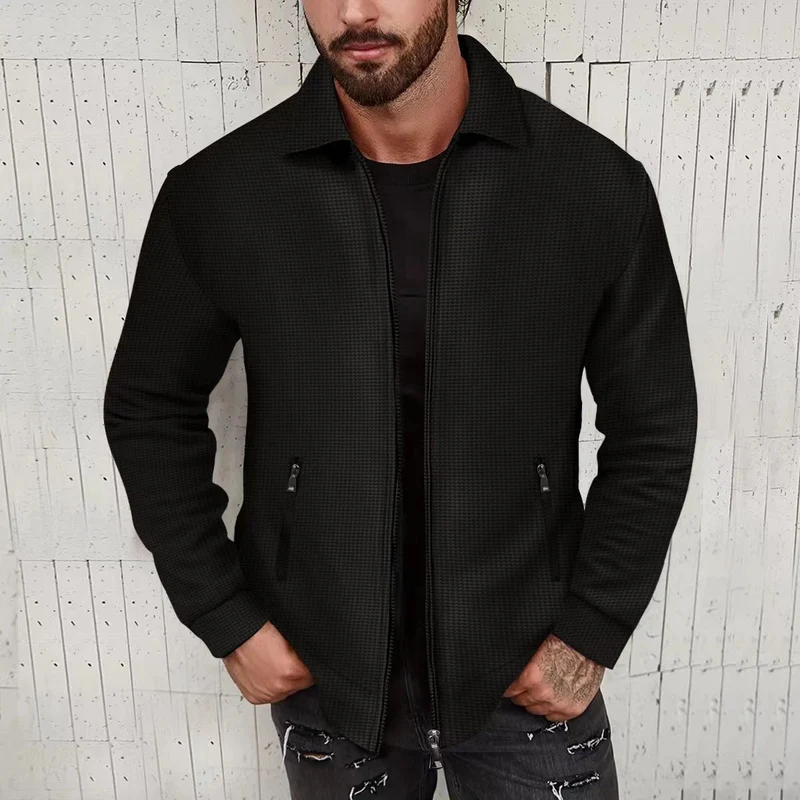 Herren Strickjacke im modernen Design mit strukturiertem Obermaterial und praktischen Reißverschlusstaschen Drune
