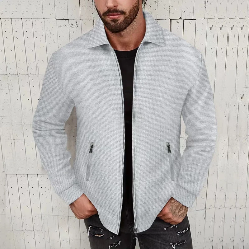 Herren Strickjacke im modernen Design mit strukturiertem Obermaterial und praktischen Reißverschlusstaschen Drune
