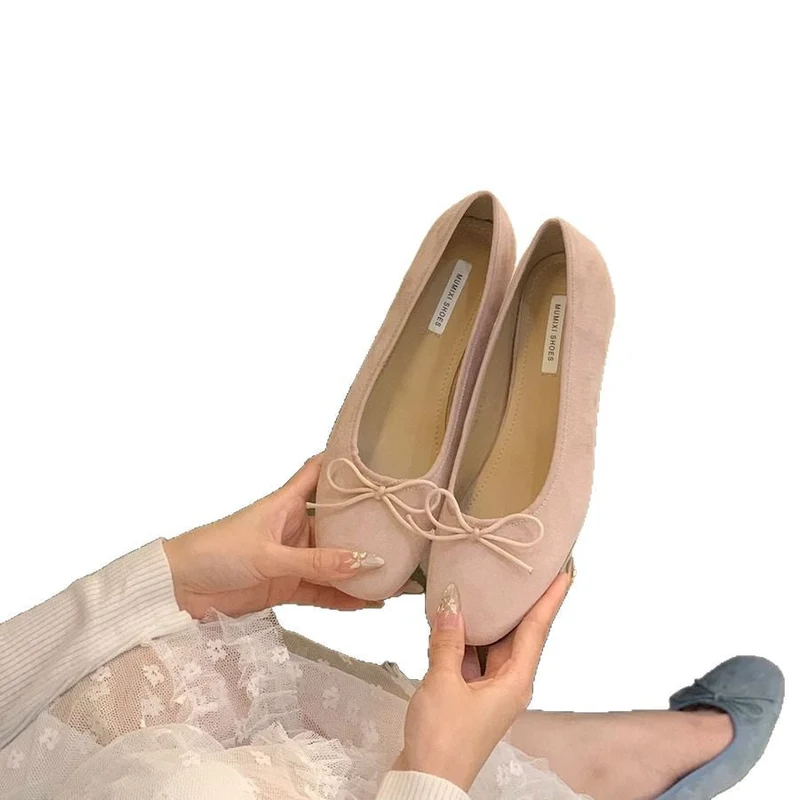 Damen Ballerinas aus hochwertigem Wildleder mit verspieltem Schleifen-Detail Drune