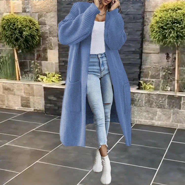 Damen Strickmantel mit tiefen Taschen und lässigem Schnitt Drune