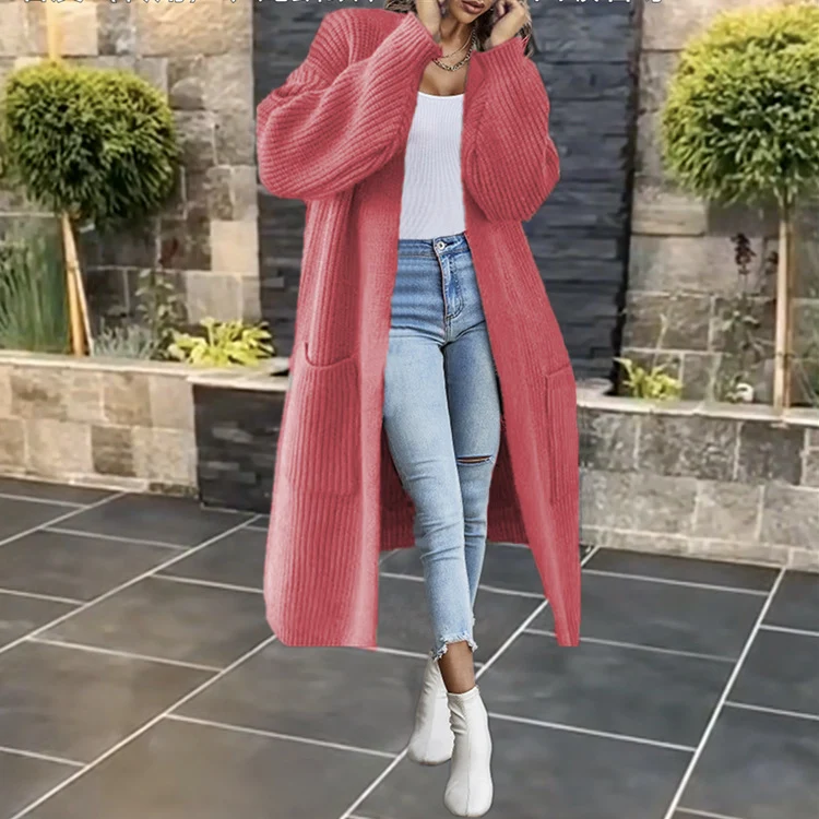 Damen Strickmantel mit tiefen Taschen und lässigem Schnitt Drune