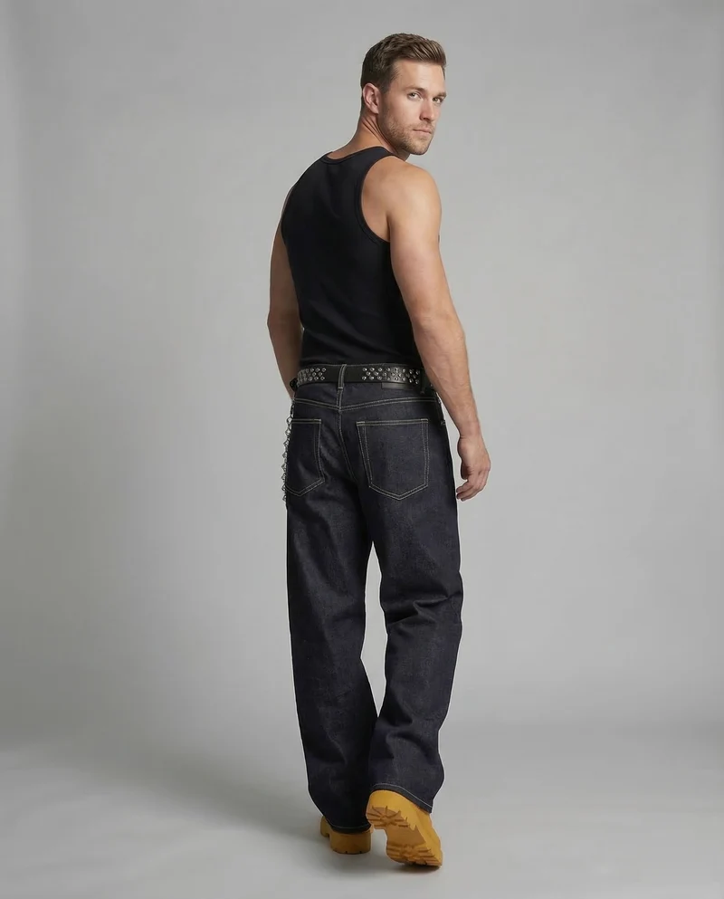 Herren Baggy Jeans Kette