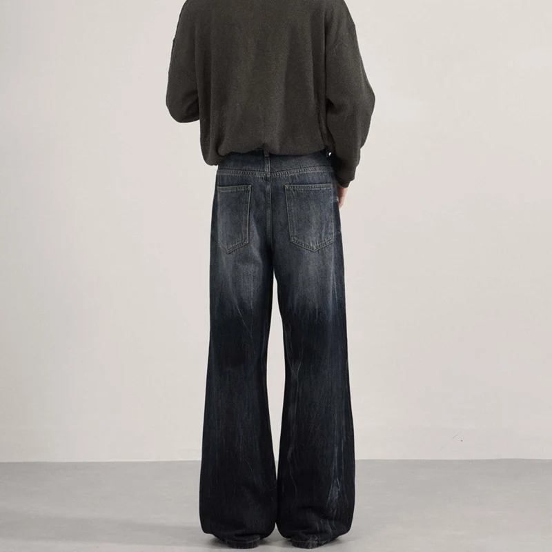 Herren Weit geschnittene Flared-Denim-Jeans mit intensiver Vintage-Waschung Drune