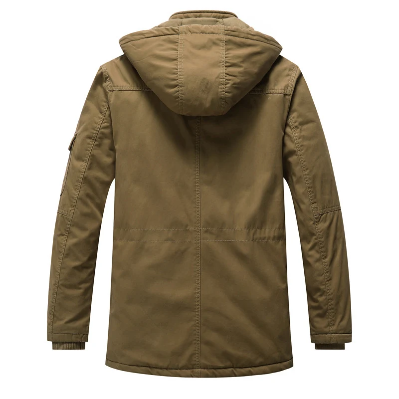 Herren Canvas-Parka mit gesteppter Thermofütterung, Kunstfell-Innenfutter und Kapuze Drune