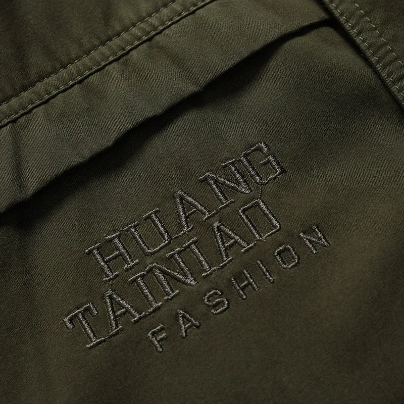 Herren Canvas-Militärparka mit Teddyfutter, Kapuze und multifunktionalen Taschen Drune
