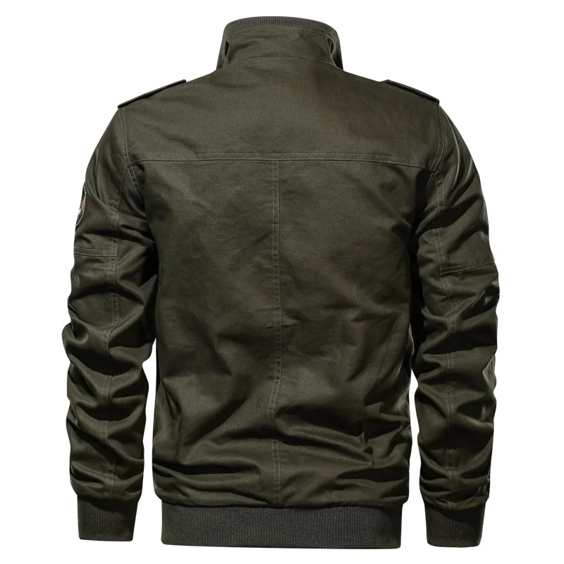 Herren Canvas-Fliegerblouson im Utility-Stil mit Epauletten und Zip-Brusttasche Drune