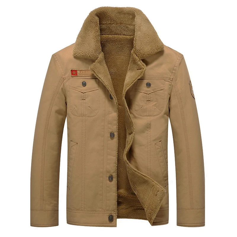Herren Canvas-Fieldjacke mit wärmender Sherpa-Innenfutter und Utility-Taschen Drune
