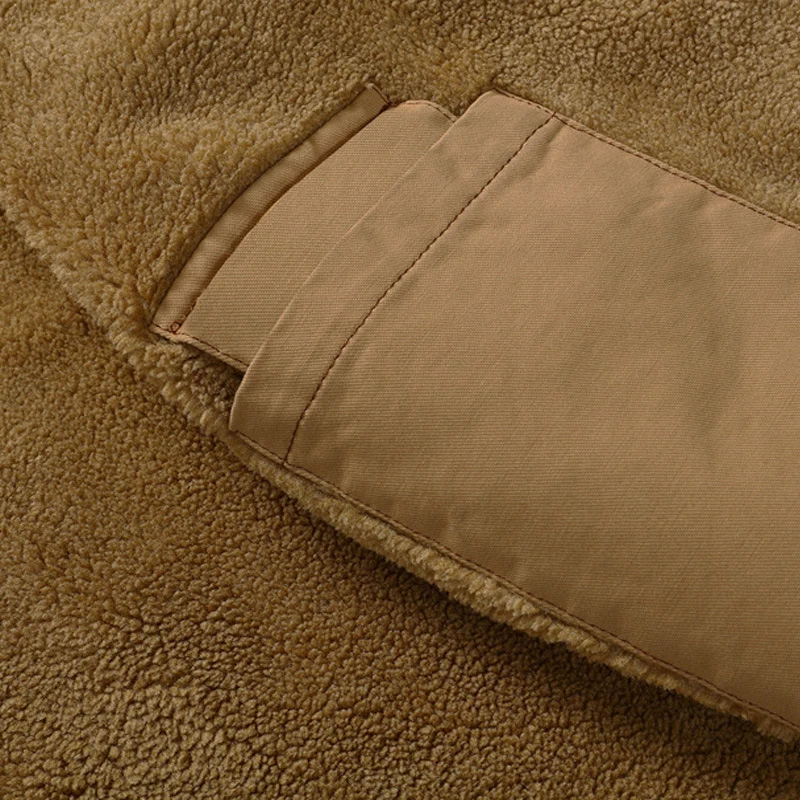 Herren Canvas-Fieldjacke mit wärmender Sherpa-Innenfutter und Utility-Taschen Drune