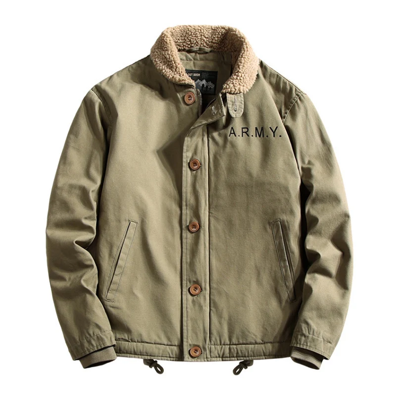 Herren Canvas-Fieldjacke mit Sherpa-Kragen und wattierter Thermofütterung Drune
