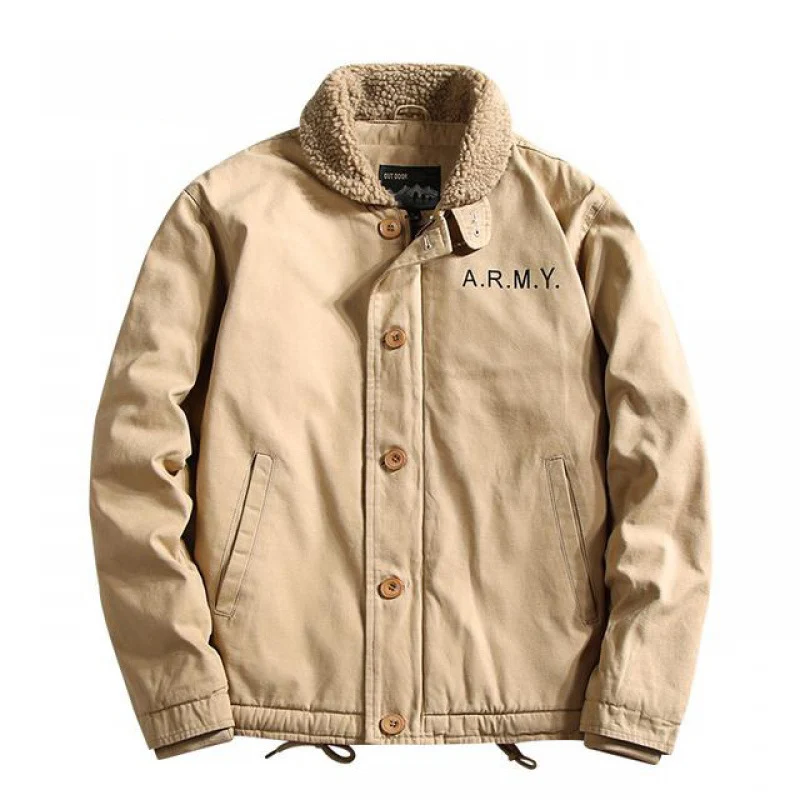 Herren Canvas-Fieldjacke mit Sherpa-Kragen und wattierter Thermofütterung Drune