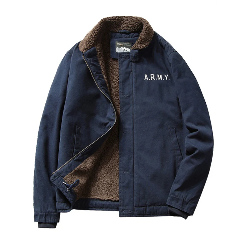 Herren Canvas-Fieldjacke mit Sherpa-Kragen und wattierter Thermofütterung Drune