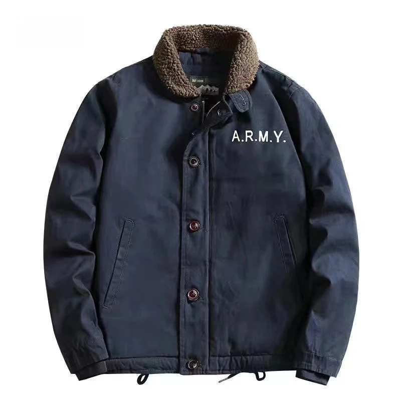 Herren Canvas-Fieldjacke mit Sherpa-Kragen und wattierter Thermofütterung Drune