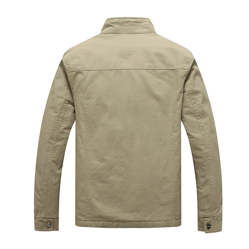Herren Canvas-Fieldjacke mit Kunstfell-Innenfutter, Utility-Taschen und Stehkragen Drune