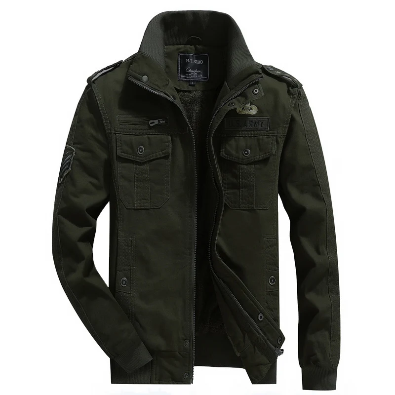 Herren Canvas-Fieldjacke im Utility-Style mit wärmender Fleece-Innenlage und Schulterpatten Drune