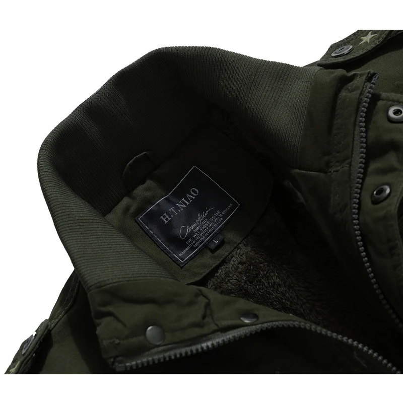 Herren Canvas-Fieldjacke im Utility-Style mit wärmender Fleece-Innenlage und Schulterpatten Drune