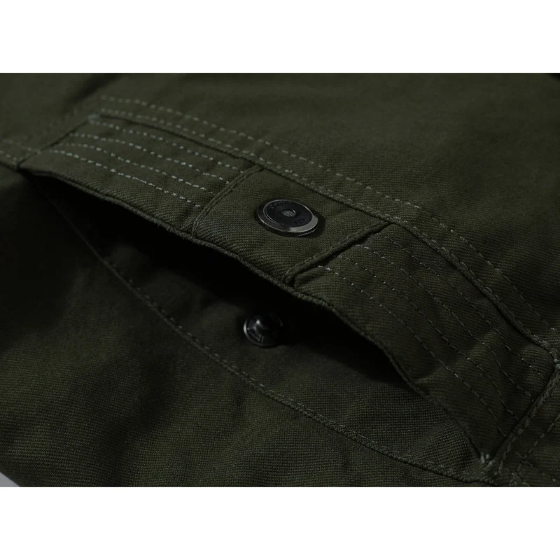 Herren Canvas-Fieldjacke im Utility-Style mit wärmender Fleece-Innenlage und Schulterpatten Drune