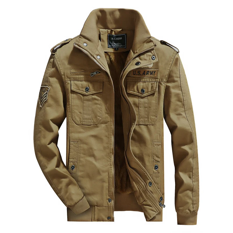 Herren Canvas-Fieldjacke im Utility-Style mit wärmender Fleece-Innenlage und Schulterpatten Drune