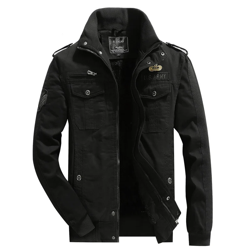 Herren Canvas-Fieldjacke im Utility-Style mit wärmender Fleece-Innenlage und Schulterpatten Drune