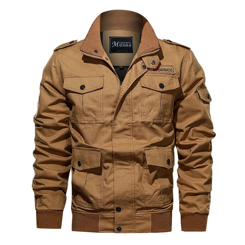 Herren Canvas-Fieldjacke im Utility-Look mit Mehrfach-Taschen, Epauletten und geripptem Saum Drune