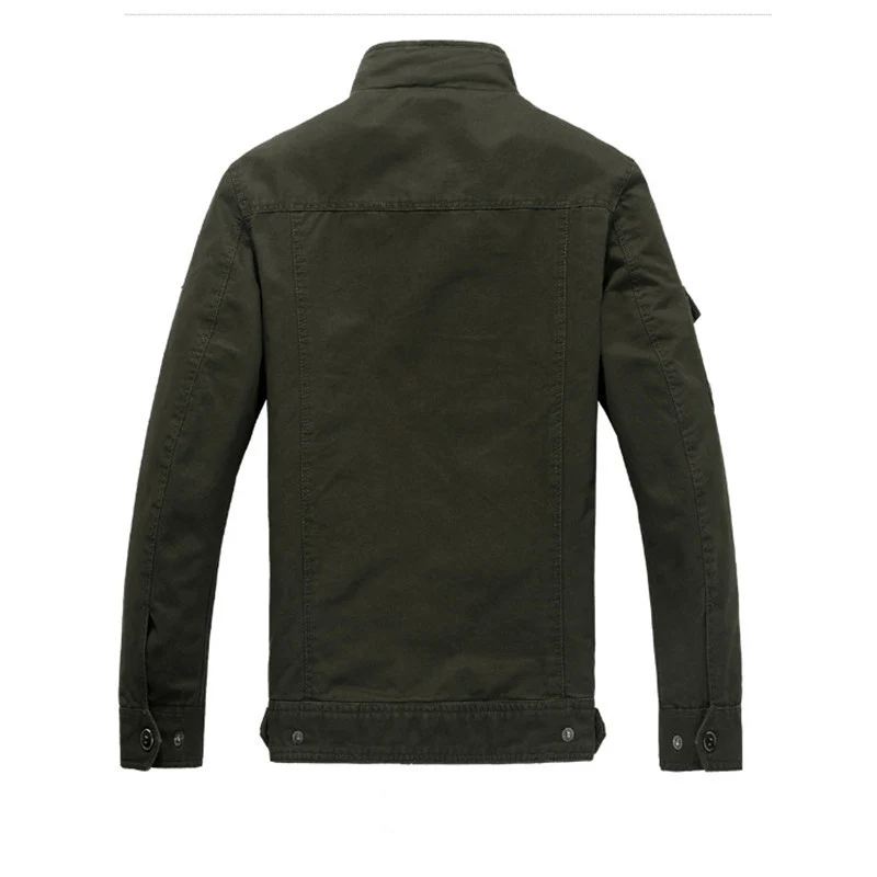 Herren Canvas-Fieldjacke im Military-Utility-Stil mit Stehkragen, Epauletten und Multifunktionstaschen Drune