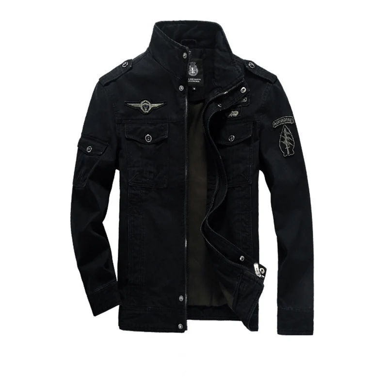 Herren Canvas-Fieldjacke im Military-Utility-Stil mit Stehkragen, Epauletten und Multifunktionstaschen Drune