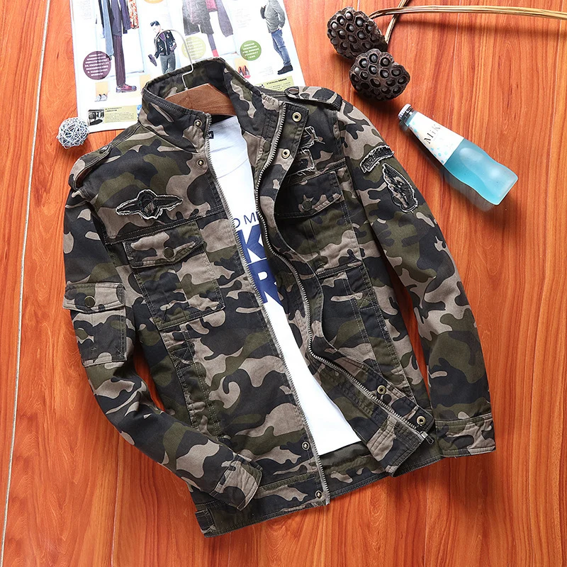 Herren Canvas-Fieldjacke im Military-Utility-Stil mit Schulterpatten und Mehrfachtaschen Drune